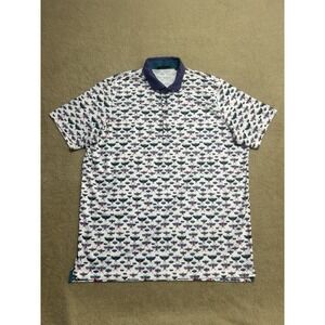 Greyson Polo Shirt Mens XXL White‎ Purple Green Dragon Fly Players Club Golf